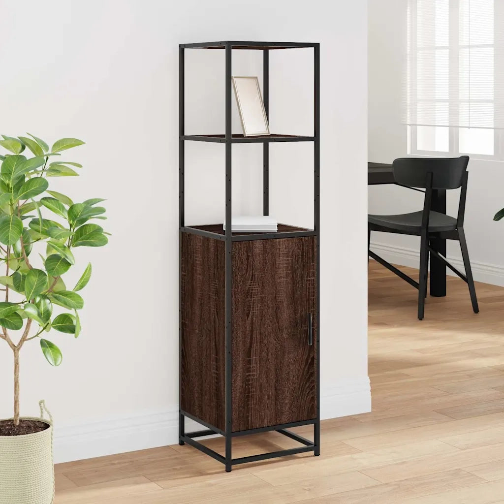vidaXL Credenza Rovere Marrone 35,5x35x139cm Legno Multistrato Metallo