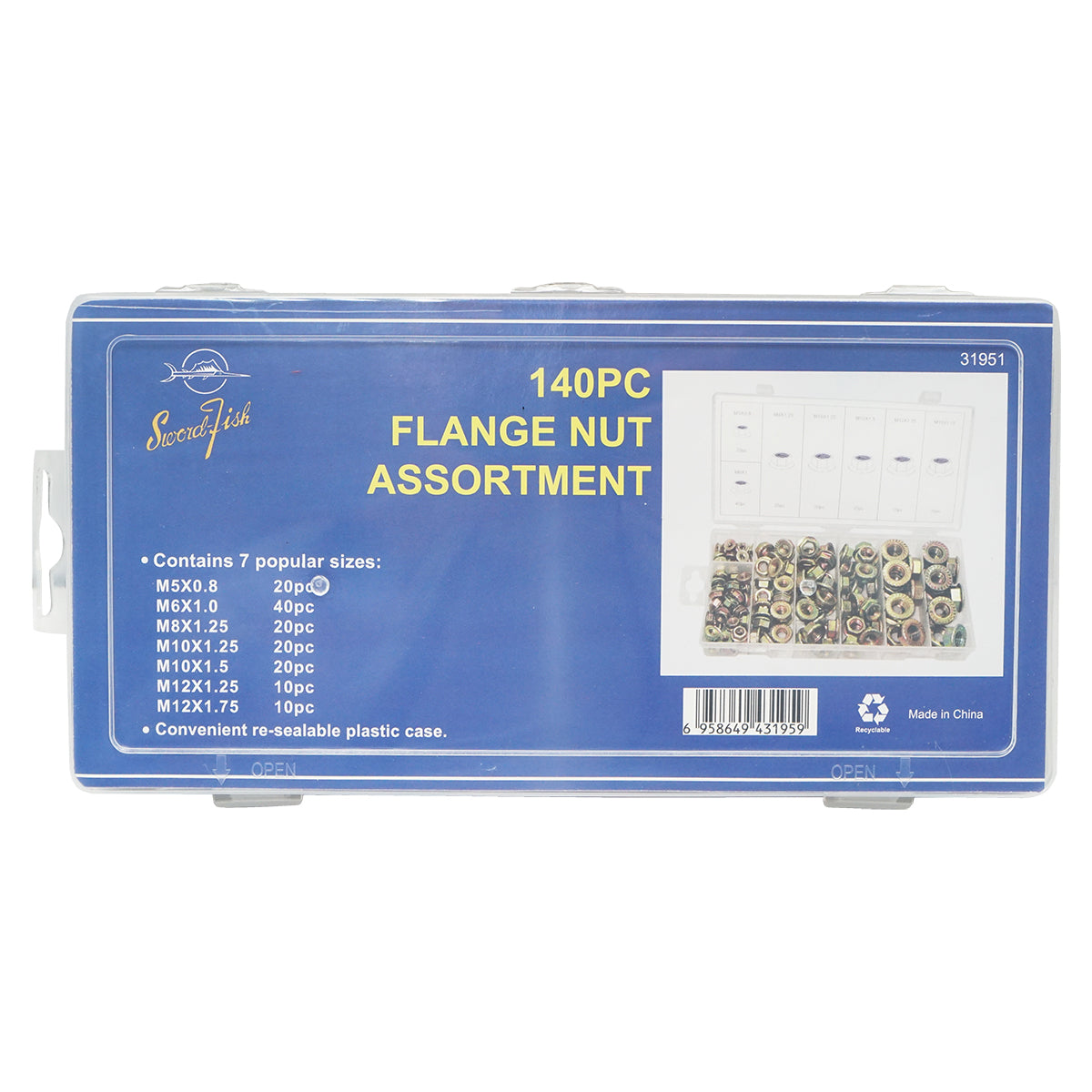 Set di 140 dadi autobloccanti con flangia Breckner Germany