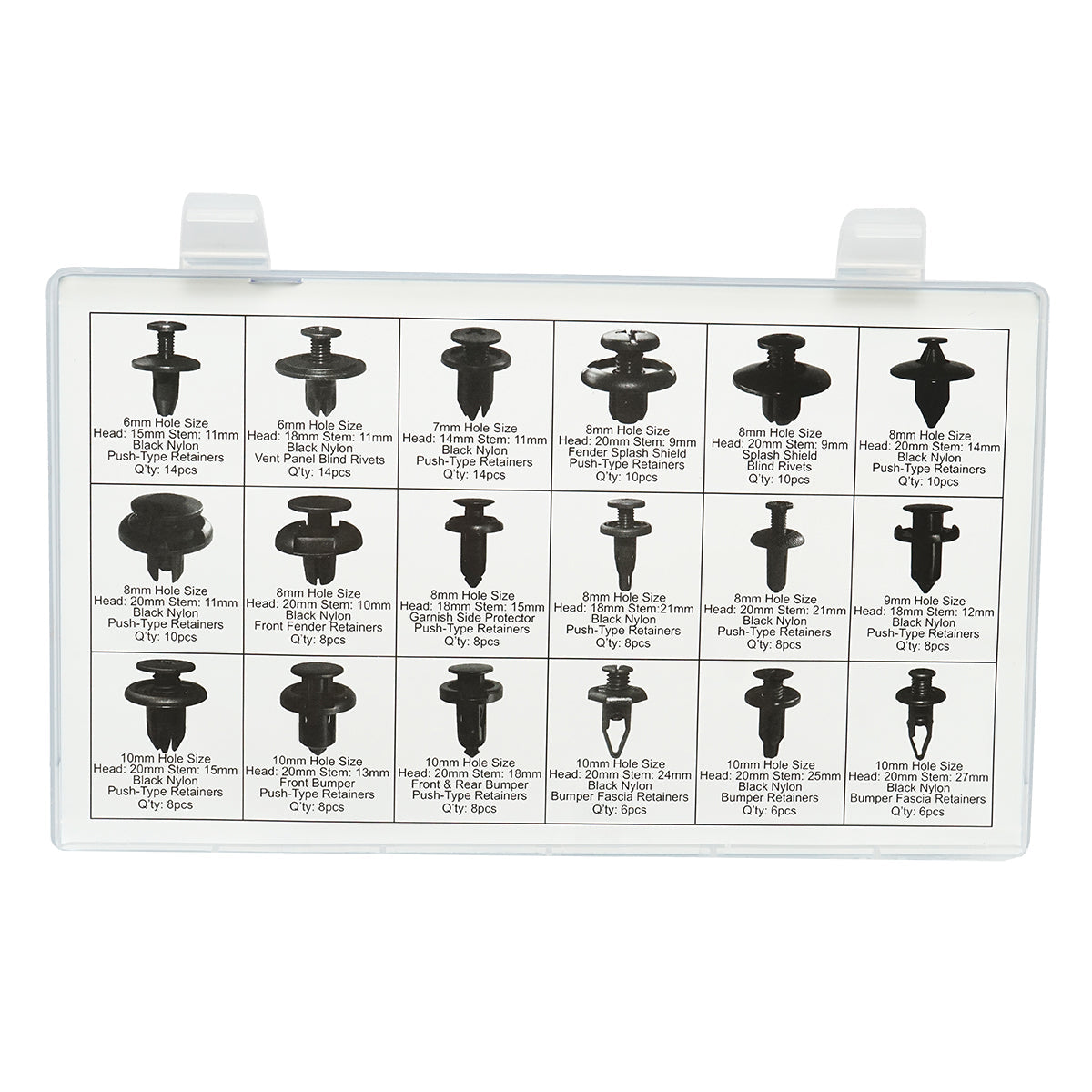 Set di 164 clip e morsetti di fissaggio per auto in plastica Breckner Germany