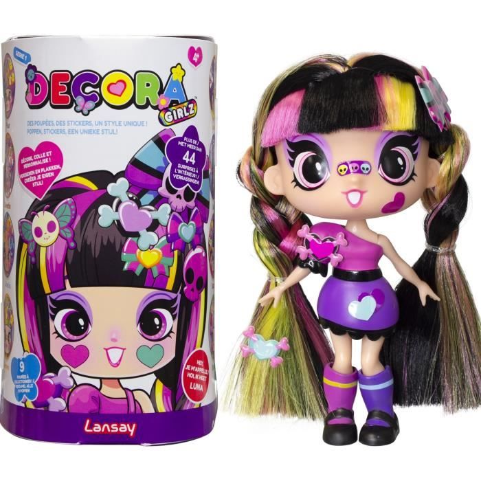 Bambola - LANSAY - 55103 - Decora Girlz - Mini bambole alla moda da personalizzare - Luna