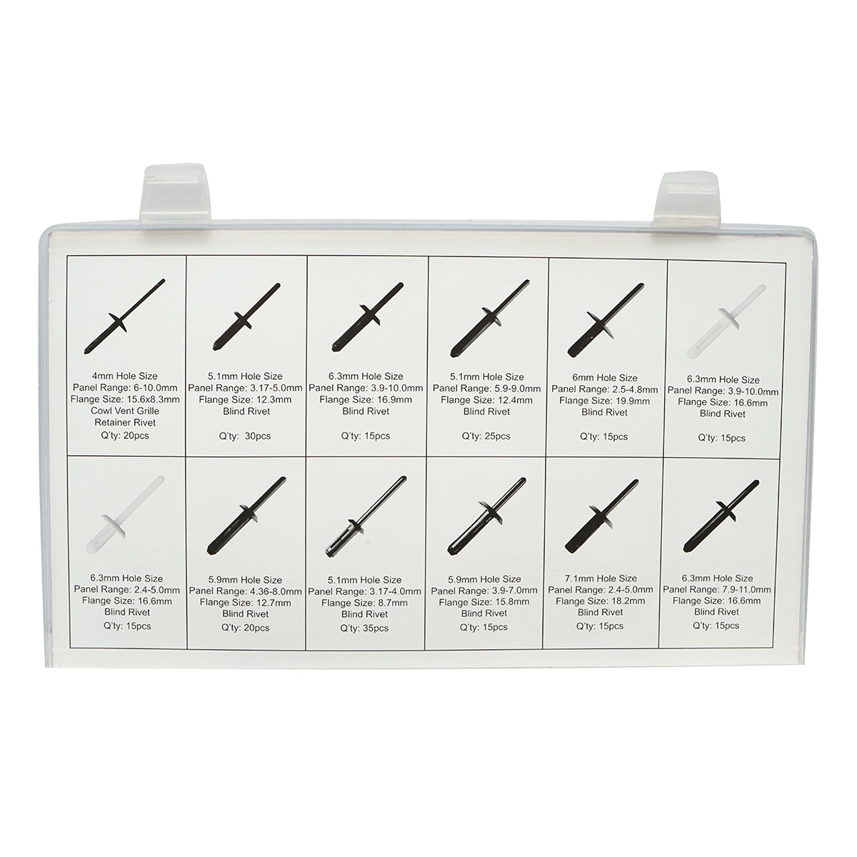 Set di 235 rivetti in plastica Breckner Germany