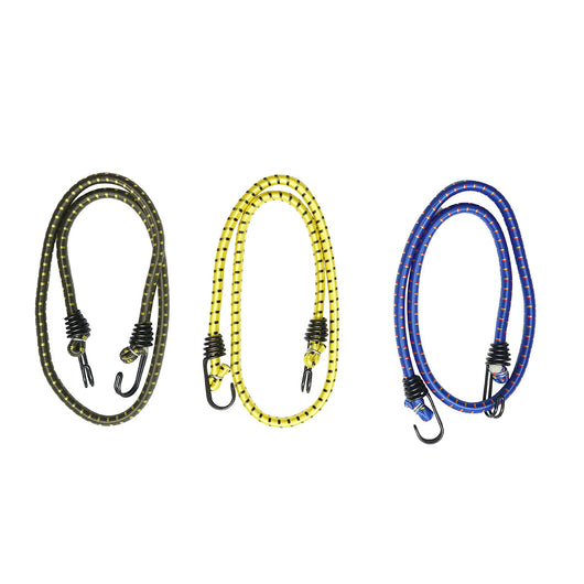 Set di 3 corde elastiche con ganci per ancoraggio carico, 10mmx100cm