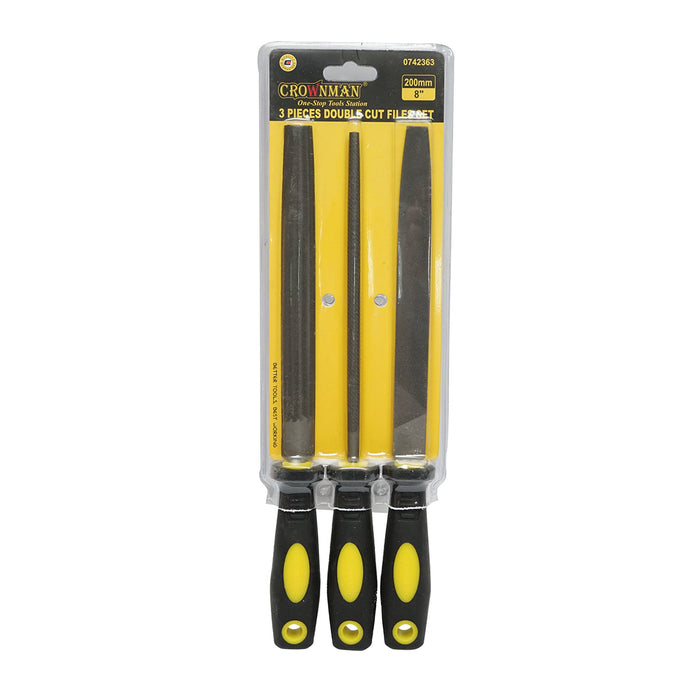 Set di 3 lime universali miste 200 mm, Crownman
