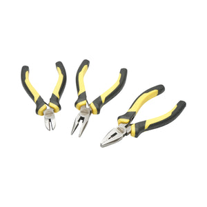 Set di 3 mini pinze combinate brevettate, a punta fine, punta affilata 115 mm Crownman