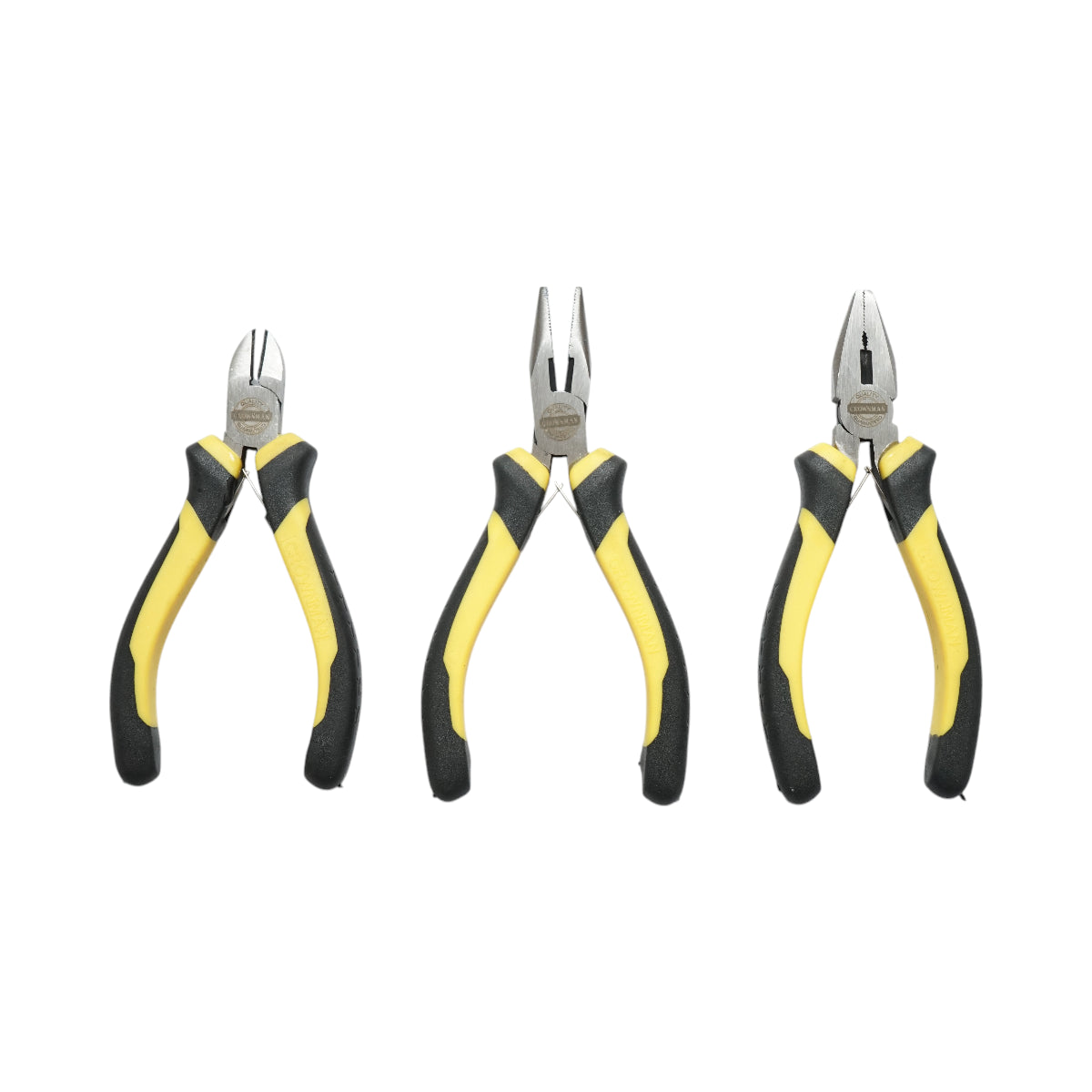 Set di 3 mini pinze combinate brevettate, a punta fine, punta affilata 115 mm Crownman