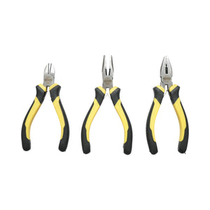 Set di 3 mini pinze combinate brevettate, a punta fine, punta affilata 115 mm Crownman