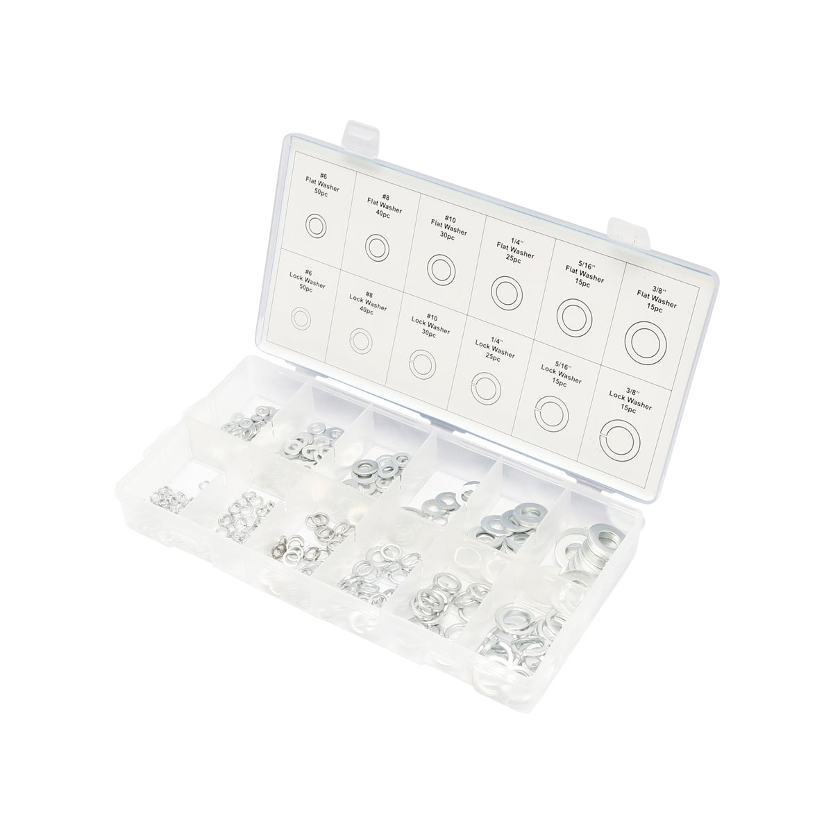 Set di 350 rondelle piane e Grover