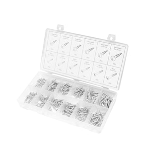 Set di 360 viti per legno e lamiera con testa a croce.