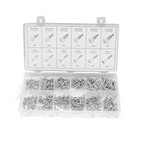 Set di 360 viti per legno e lamiera con testa a croce.