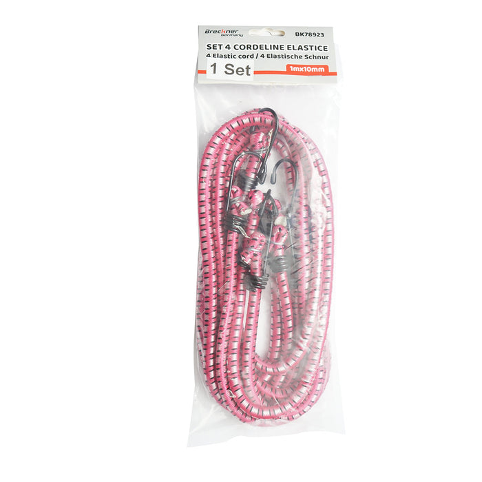 Set di 4 corde elastiche con ganci per ancoraggio carico, 10mmx100cm Breckner Germany