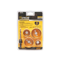 Set di 4 frese bimetalliche con adattatore mandrino per legno, cartongesso e plastica, Hoteche