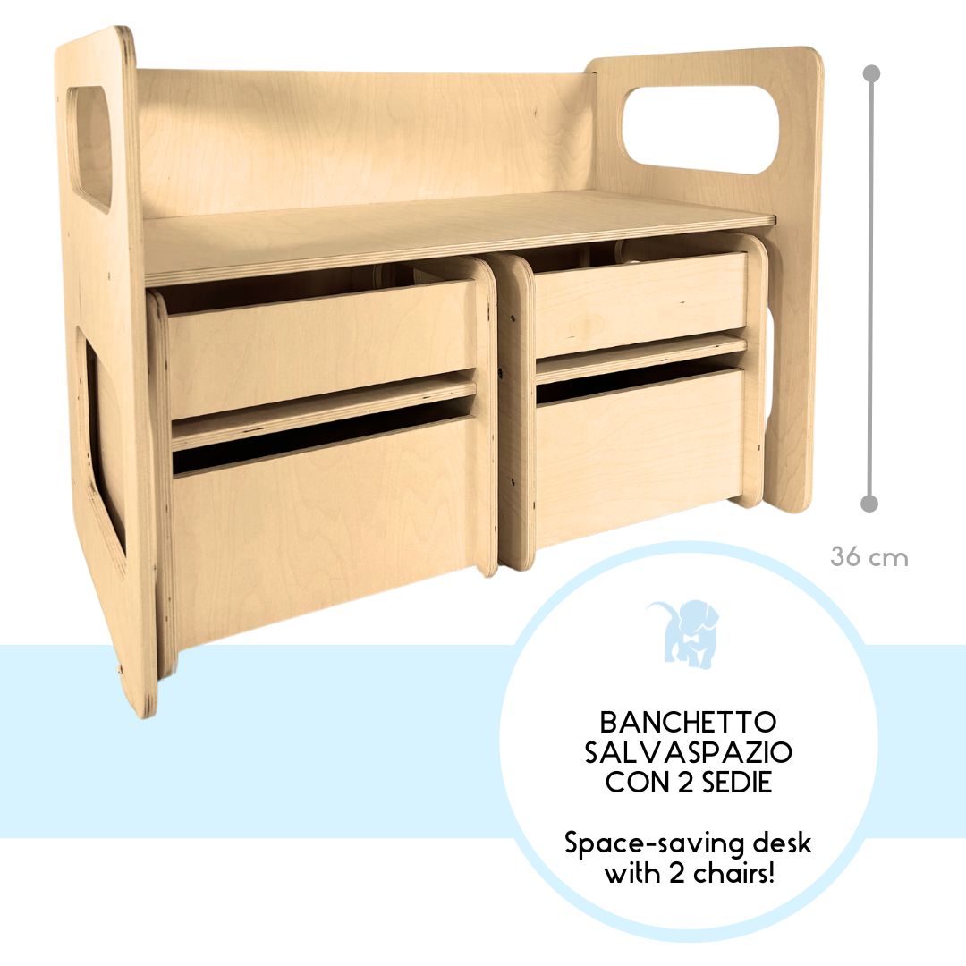 Banchetto/Panca + 2 Sedie Montessori