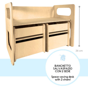 Banchetto/Panca + 2 Sedie Montessori