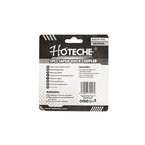 Set di 5 attacchi rapidi per utensili/accessori pneumatici 1/4 Hoteche