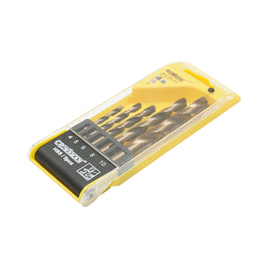 Set di 5 punte elicoidali HSS 4-10 mm DIN 338 con gambo cilindrico per metallo Crownman