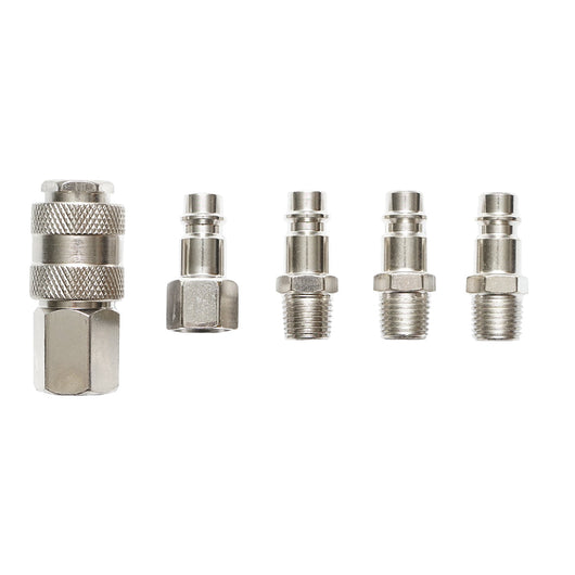 Set di 5 raccordi rapidi 1/4 BSPT per tubi aria compressa e utensili pneumatici Crownman