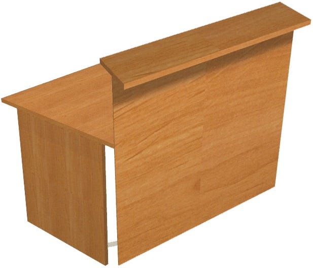 Bancone reception in melaminico da ufficio operativo cm. 140x96,5x115h