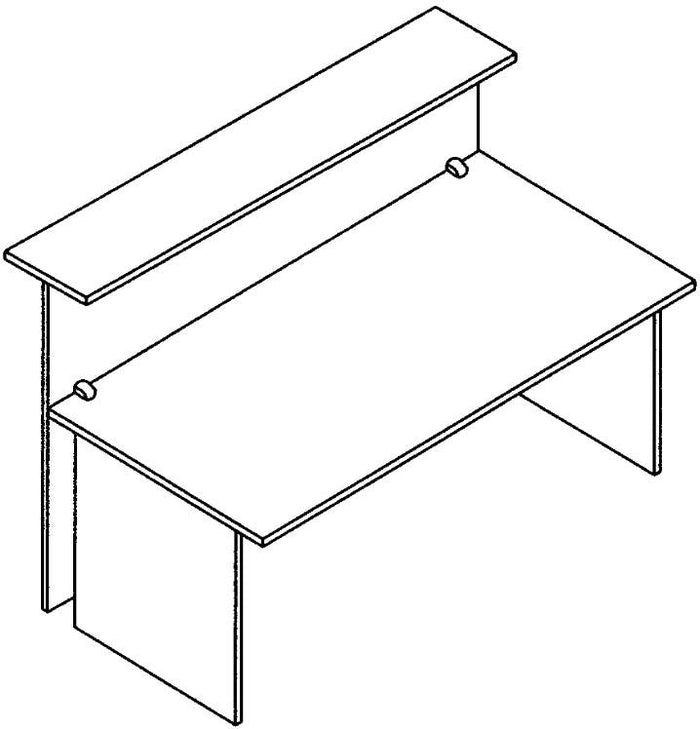 Bancone reception in melaminico verniciato per ufficio cm. 160x96,5x115h