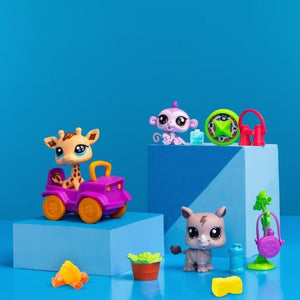 BANDAI - Littlest Pet Shop - Pacchetto Safari - 3 animali e accessori - BF00524