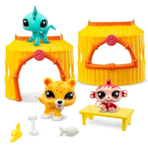 BANDAI - Littlest Pet Shop - Tiki Jungle Pack - 3 animali e accessori - BF00515