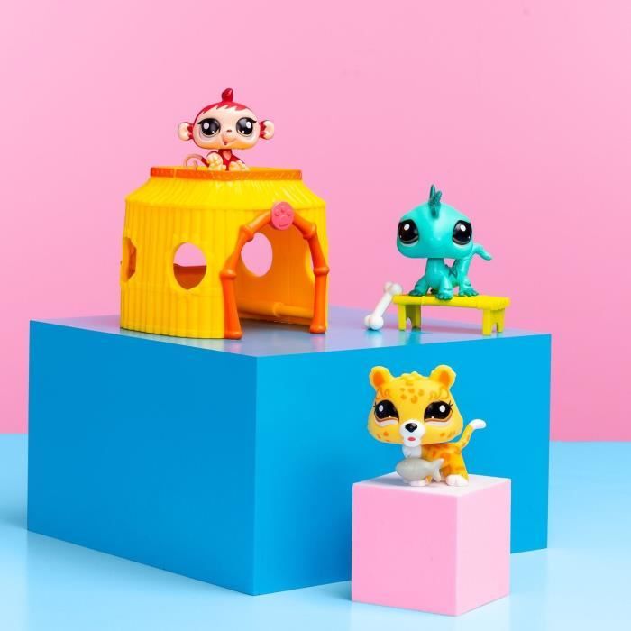 BANDAI - Littlest Pet Shop - Tiki Jungle Pack - 3 animali e accessori - BF00515