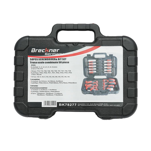 Set di cacciaviti e punte,kit cacciaviti inserti Torx 58 pezzi Set di cacciaviti a taglio, a croce, Torx 58 pezzi Breckner Germany