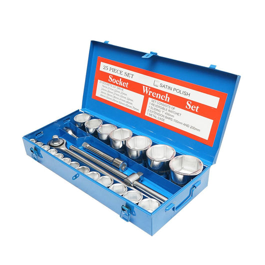 Set di chiavi 25 pezzi Set di chiavi a bussola 3/4" 19-70mm. Set di bussole 3/4" cricchetto Breckner Germany