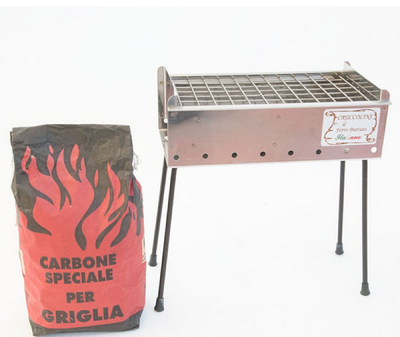 BARBECUE A CARBONE POSITANO INOX CM. 40