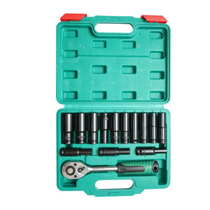 Set di chiavi a bussola a percussione lunghe da 14 pezzi con cricchetto Breckner Germany