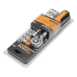 Set di chiavi a bussola con cricchetto da 1/2" Cr-V, bussole 10 pezzi, cricchetto, prolunga, Hoteche