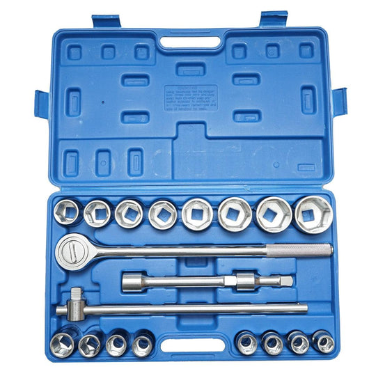 Set di chiavi a bussola con cricchetto da 3/4 pollici, bussole 19-50mm., Set chiave 21 pezzi cricchetto bussola prolunghe BRECKNER GERMANY