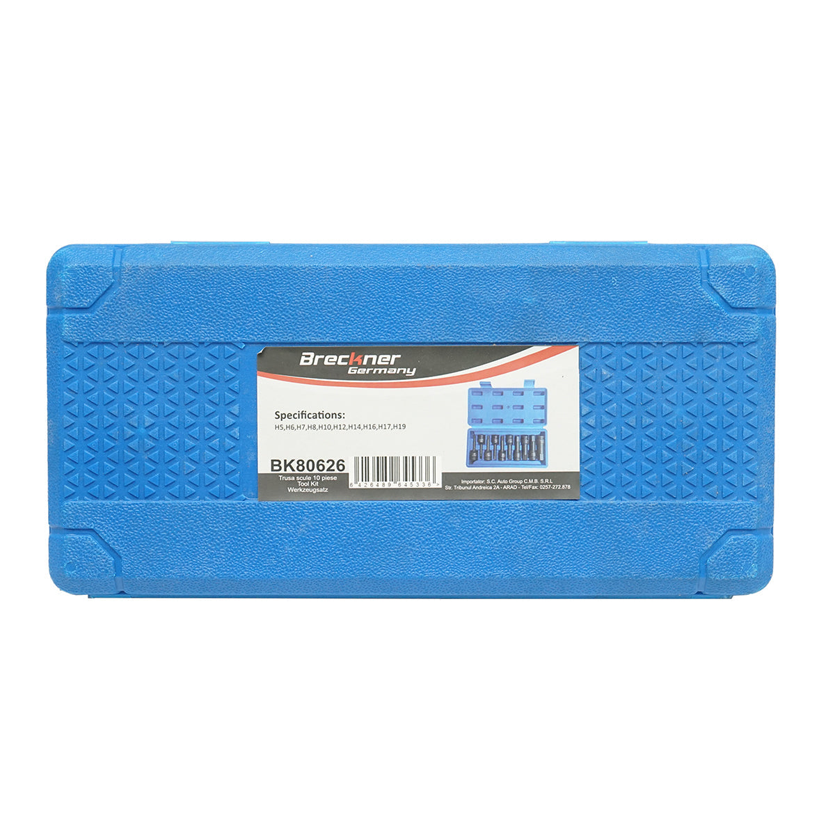 Set di chiavi a bussola da impatto esagonali con profilo Torx, 10 pezzi, Breckner Germany