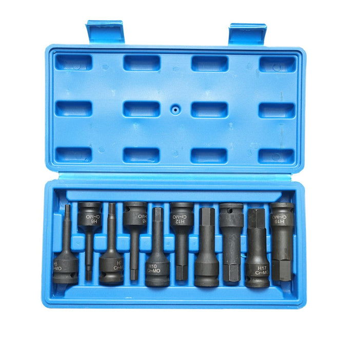 Set di chiavi a bussola da impatto esagonali con profilo Torx, 10 pezzi, Breckner Germany