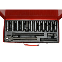 Set di chiavi a bussola lunghe 8-24 mm, 1/2 cacciavite a cricchetto 16 pezzi Breckner Germany