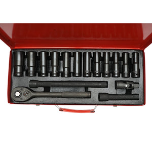 Set di chiavi a bussola lunghe 8-24 mm, 1/2 cacciavite a cricchetto 16 pezzi Breckner Germany