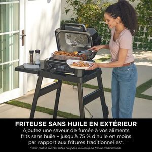 Barbecue elettrico e affumicatore con termometro - NINJA - Woodfire Pro XL - OG850EU - Barbecue da esterno e friggitrice ad aria