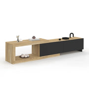IDMarket - RAPHAEL Mobile TV estensibile a 2 ante in legno e nero 140-200 cm