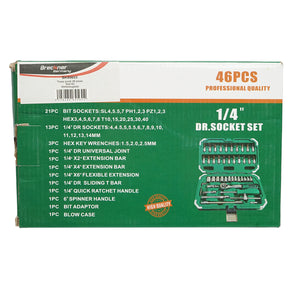 Set di chiavi a bussola, torx, esagonali con cricchetto 46 pezzi Breckner Germany