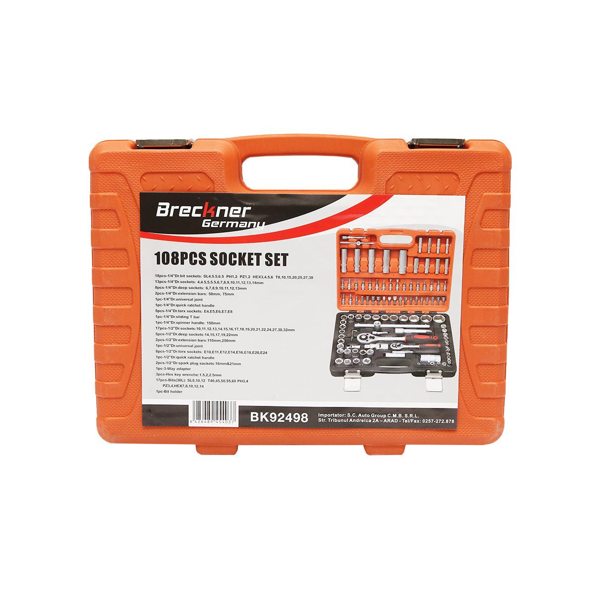 Set di chiavi a cricchetto da 108 pezzi KIT Chiavi A Bussola Cricchetto Cacciavite 108 pezzi Breckner Germany