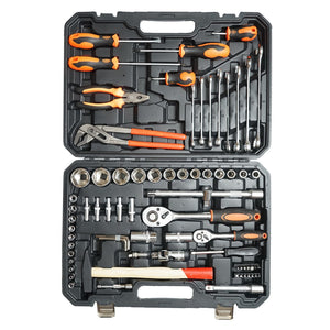 Set di chiavi a tubo, chiavi fisse, bit con attrezzi e utensili, 76 pezzi Breckner Germany