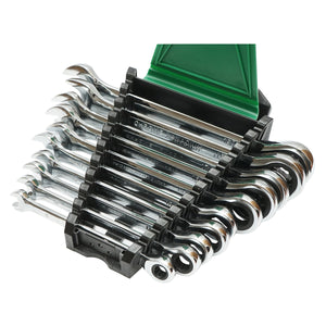 Set di chiavi combinate fisse e inelari con cricchetto 8-19mm, 10 pezzi, Breckner Germany