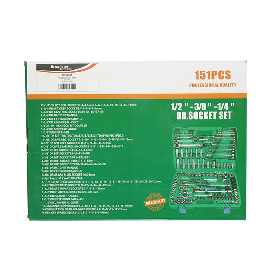 Set di chiavi combinate, a bussola, aperte, torx, esagonali, a cricchetto, 151 pezzi Breckner Germany