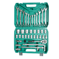 Set di chiavi tubolari 8-32mm e chiavi fisse combinate 8-19mm, con cricchetto, 38 pezzi, Breckner Germany