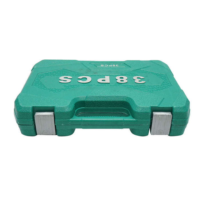 Set di chiavi tubolari 8-32mm e chiavi fisse combinate 8-19mm, con cricchetto, 38 pezzi, Breckner Germany