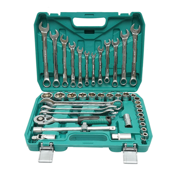 Set di chiavi tubolari 8-32mm e chiavi fisse combinate 8-24mm, con cricchetto e 41 pezzi, Breckner Germany