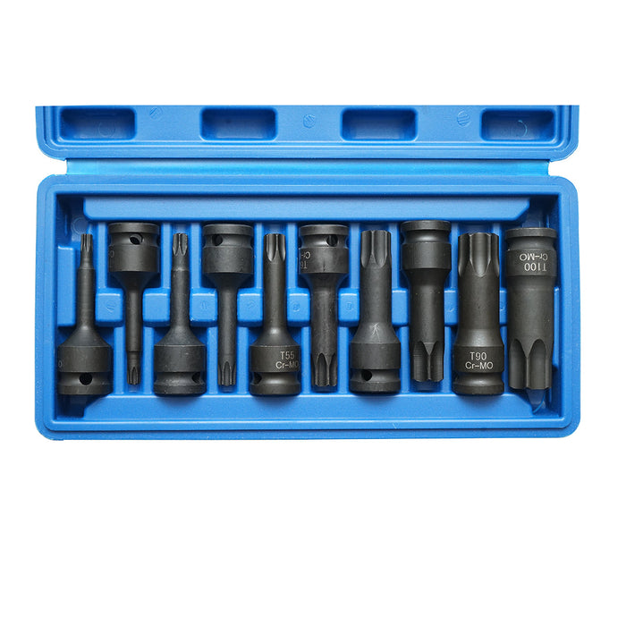 Set di chiavi tubolari da impatto 1/2 con profilo Torx, 10 pezzi, Breckner Germany