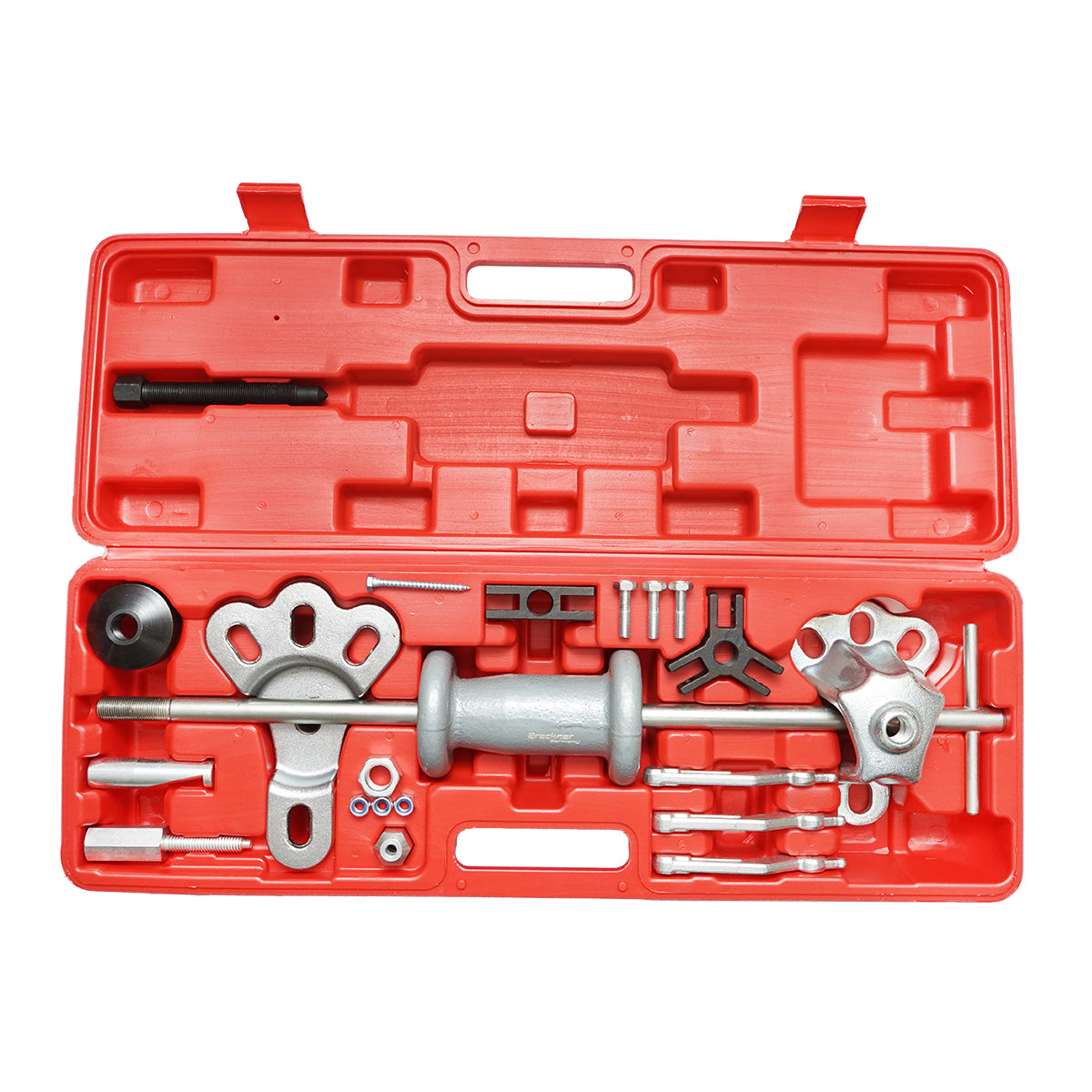 Set di estrattori per mozzi e cuscinetti con martello scorrevole, 18 pezzi Breckner Germany