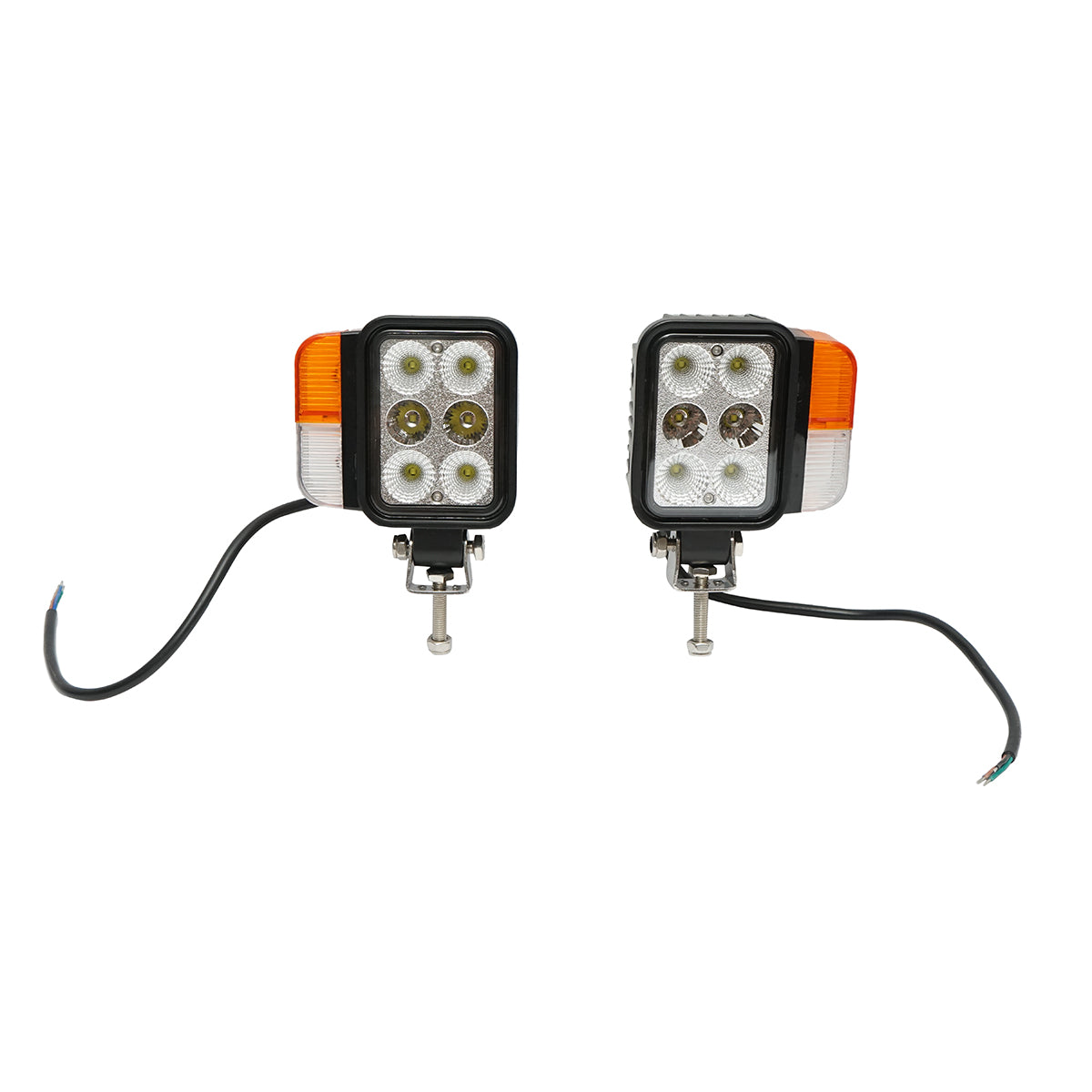 Set di fari universali per trattore, sinistra e destra, con LED 10-80V, temperatura colore 6000K, posizioni LED da 3W e segnalazione LED da 3W, Breckner Germany