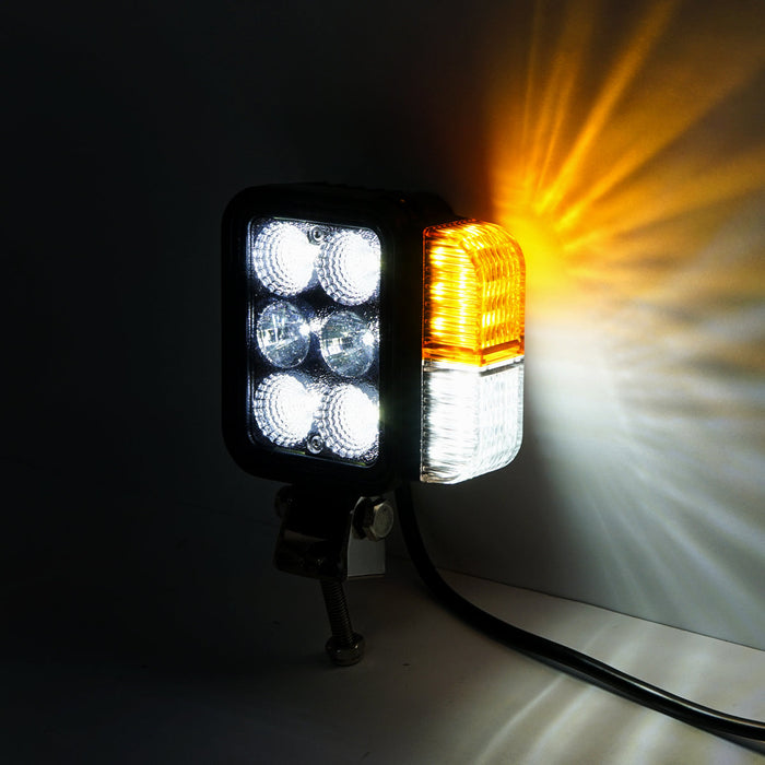 Set di fari universali per trattore, sinistra e destra, con LED 10-80V, temperatura colore 6000K, posizioni LED da 3W e segnalazione LED da 3W, Breckner Germany