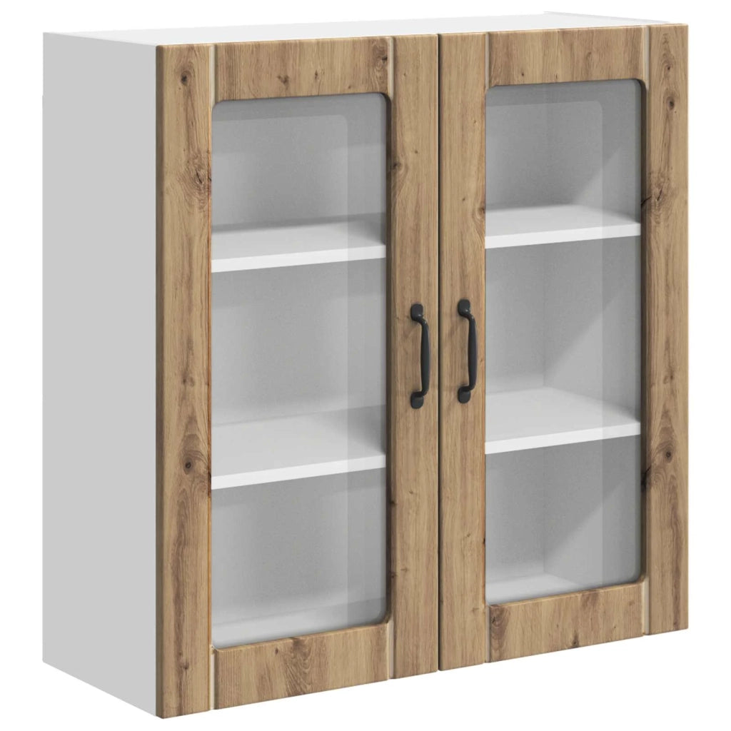 Pensile da cucina | Mobile in vetro da parete LUCCA Rovere Artigianale
